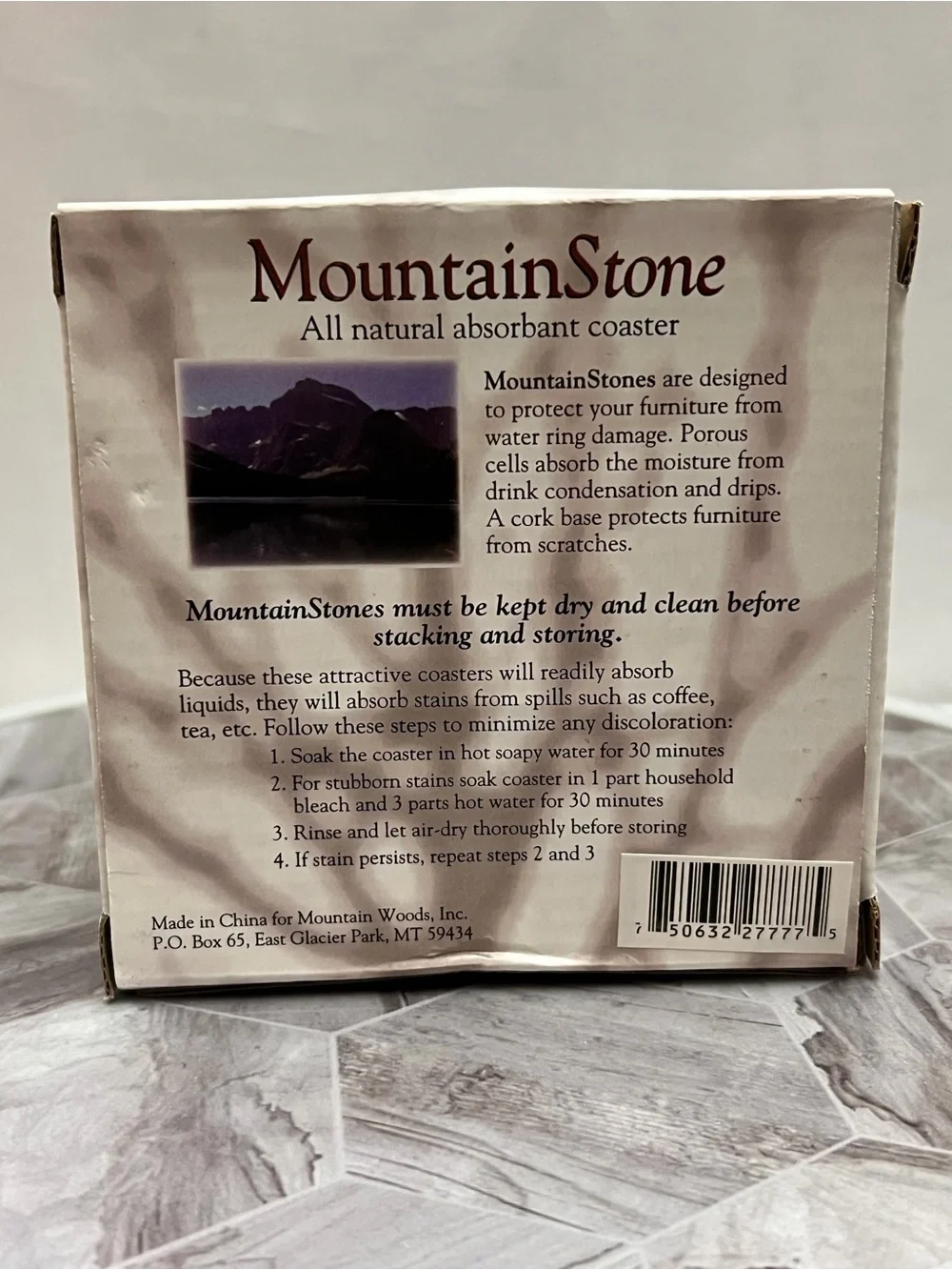 Mountain Woods MountainStone Sunflower Absorbent Stone Coasters Set of 4 Box